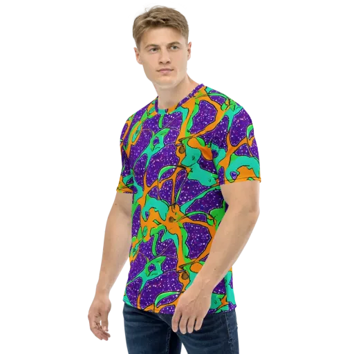 Orchid Aftershock on a Men's Crew Neck T-Shirt