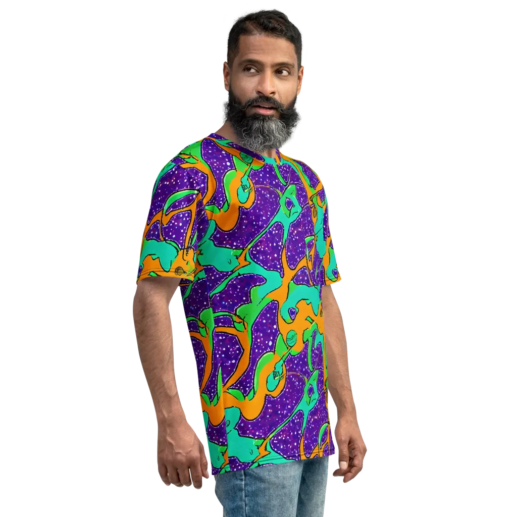 Orchid Aftershock on Men's Crew Neck T-Shirt — Right