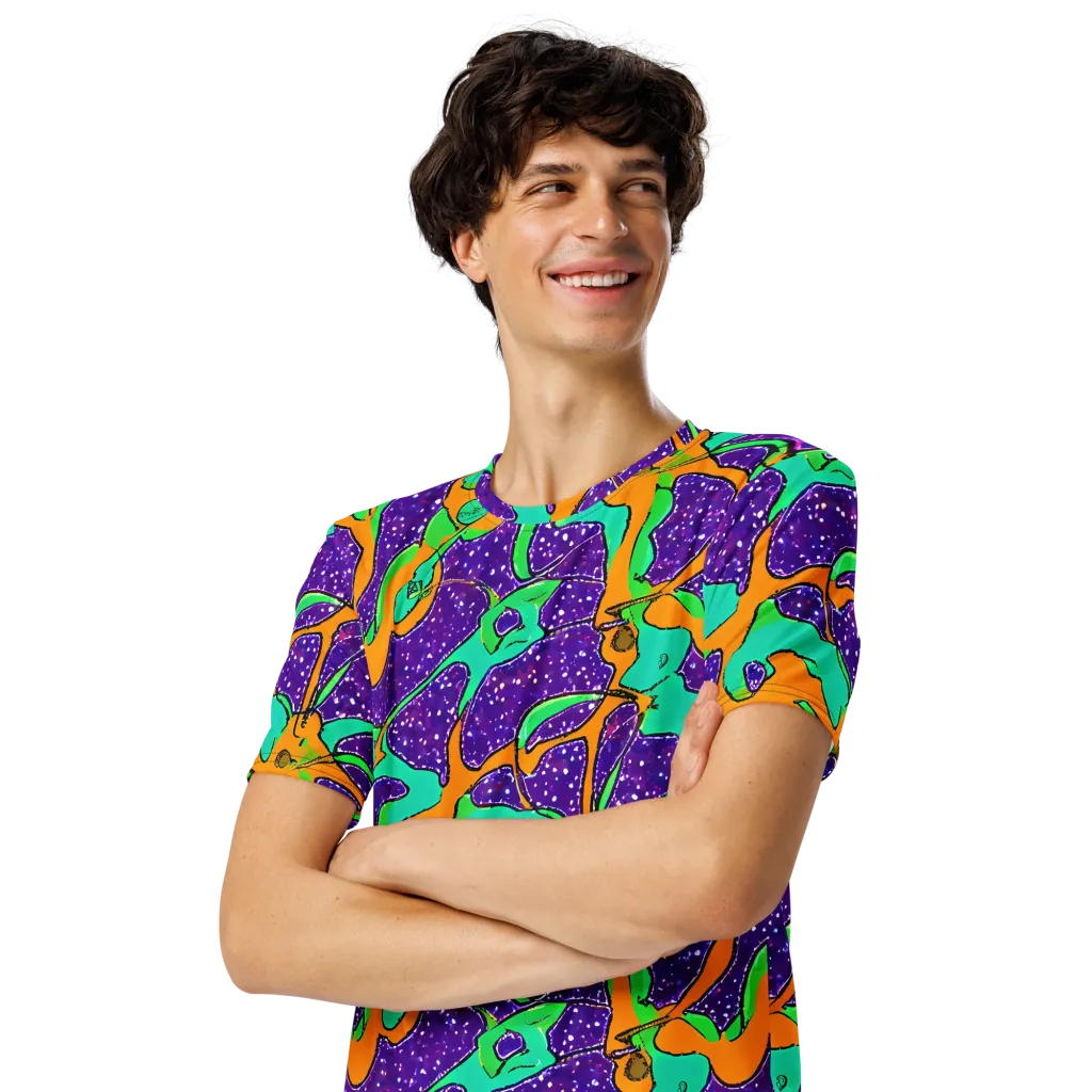 Orchid Aftershock on Men's Crew Neck T-Shirt — Left Front