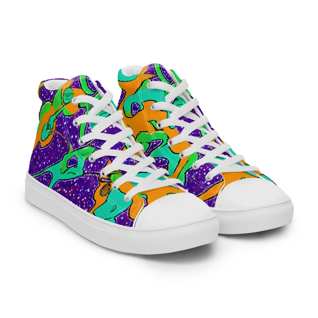Orchid Aftershock on Men's High Top Canvas Shoes — Right Front