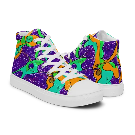 Orchid Aftershock on a Men's High Top Canvas Shoes