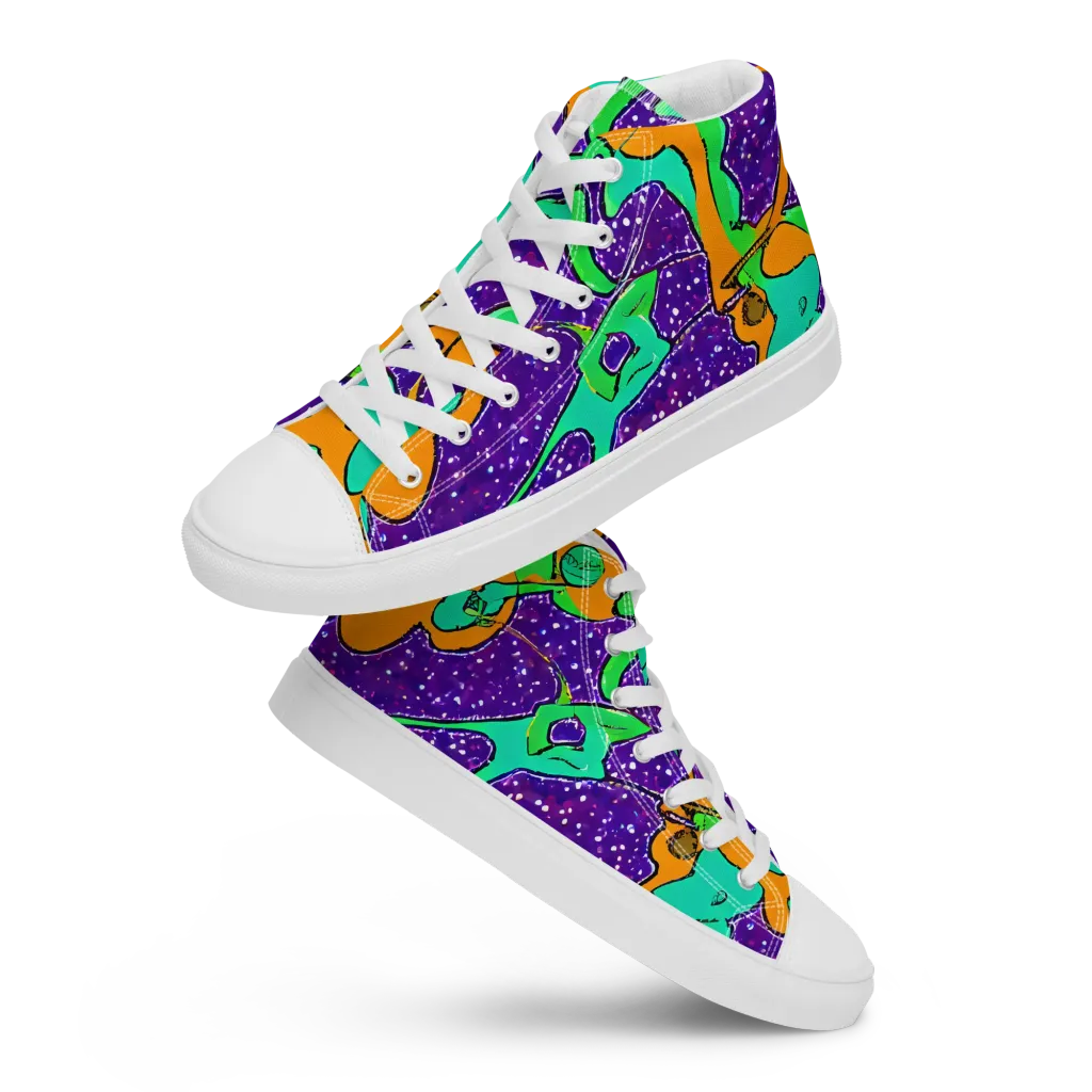 Orchid Aftershock on Men's High Top Canvas Shoes — Front