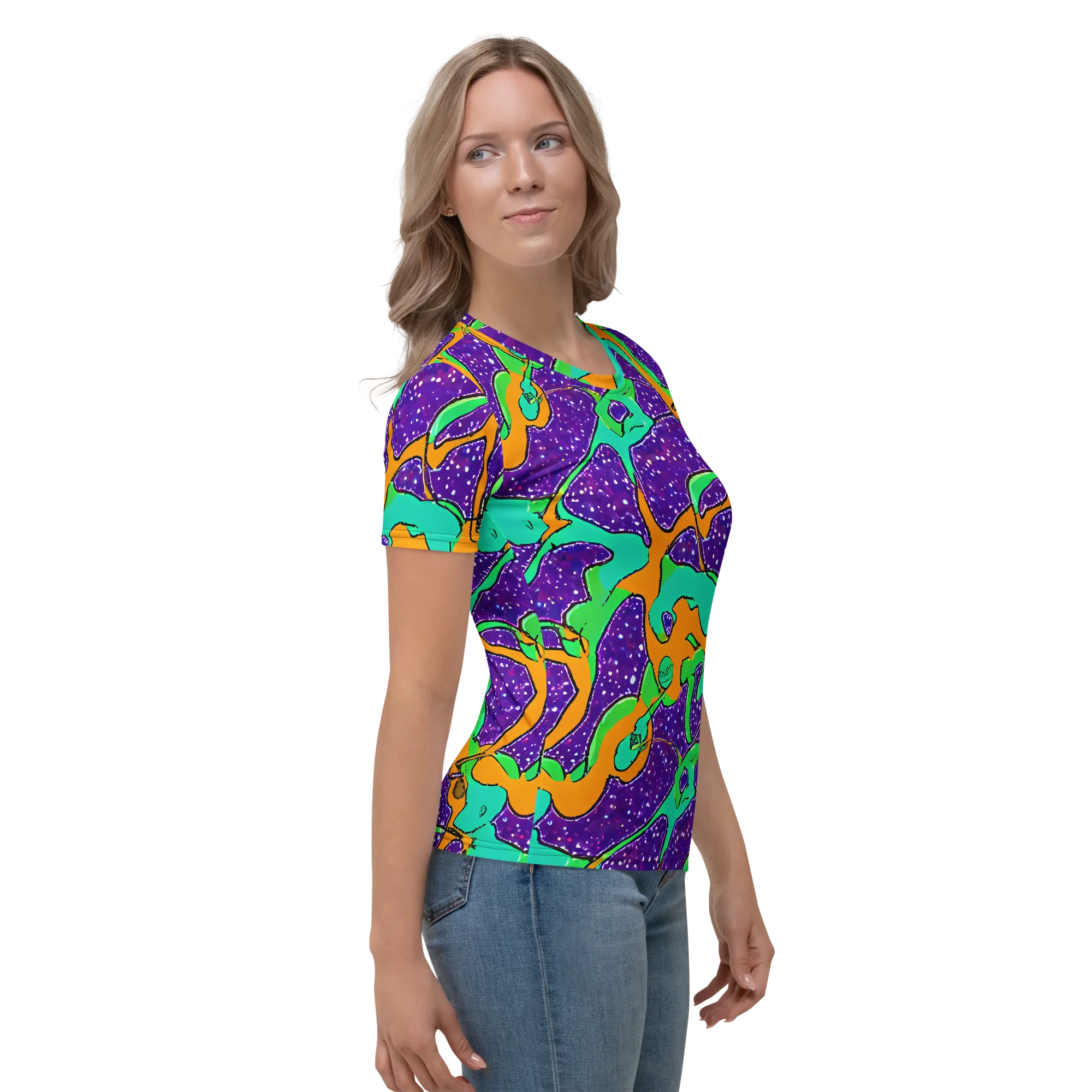 Orchid Aftershock on Women's Crew Neck T-Shirt — Right