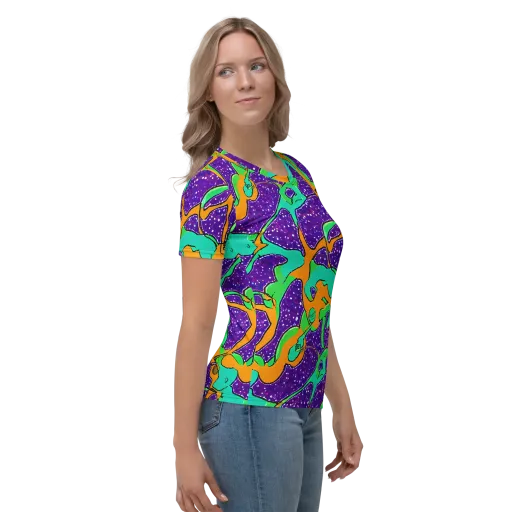 Orchid Aftershock on a Women's Crew Neck T-Shirt