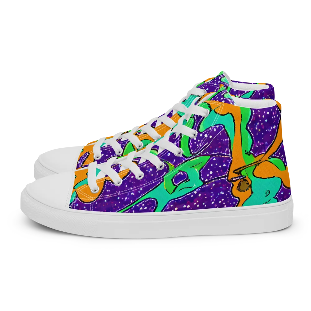 Orchid Aftershock on Women's High Top Canvas Shoes — Left