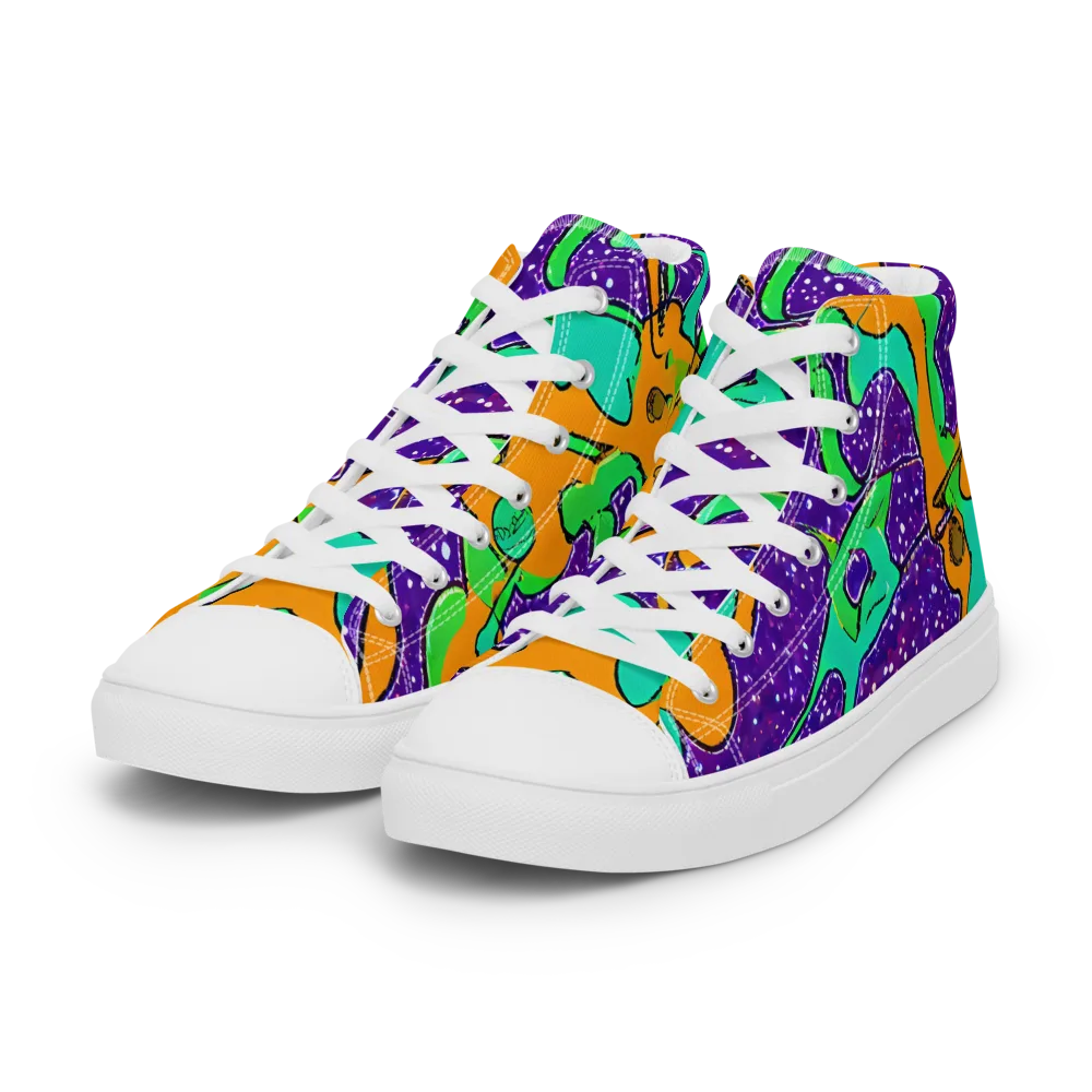 Orchid Aftershock on Women's High Top Canvas Shoes — Left Front