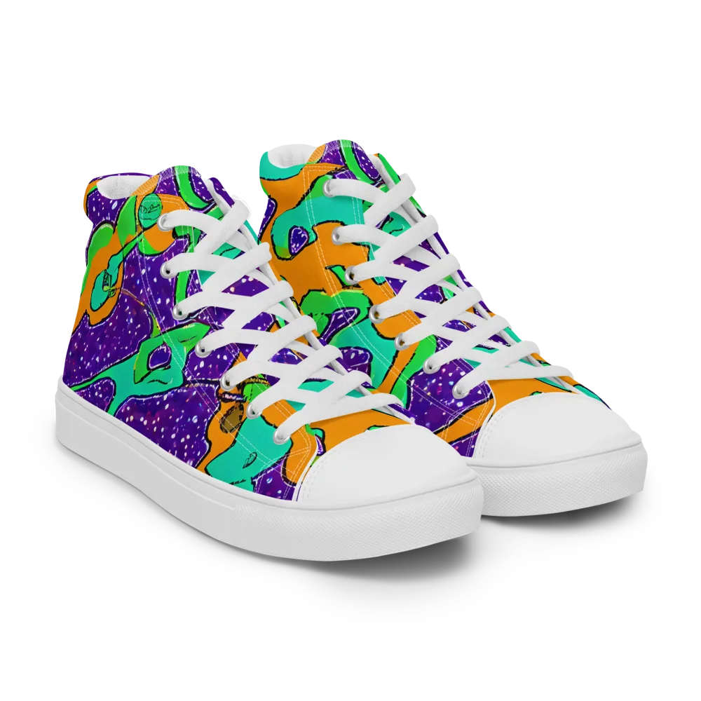 Orchid Aftershock on Women's High Top Canvas Shoes — Right Front