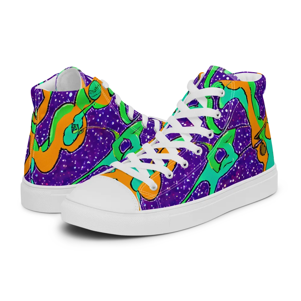 Orchid Aftershock on Women's High Top Canvas Shoes — Left