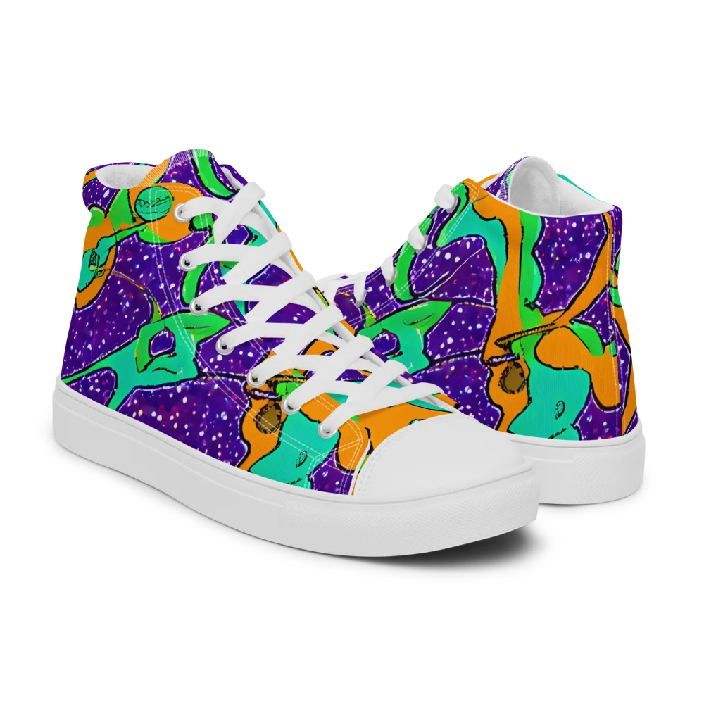 Orchid Aftershock on Women's High Top Canvas Shoes — Right