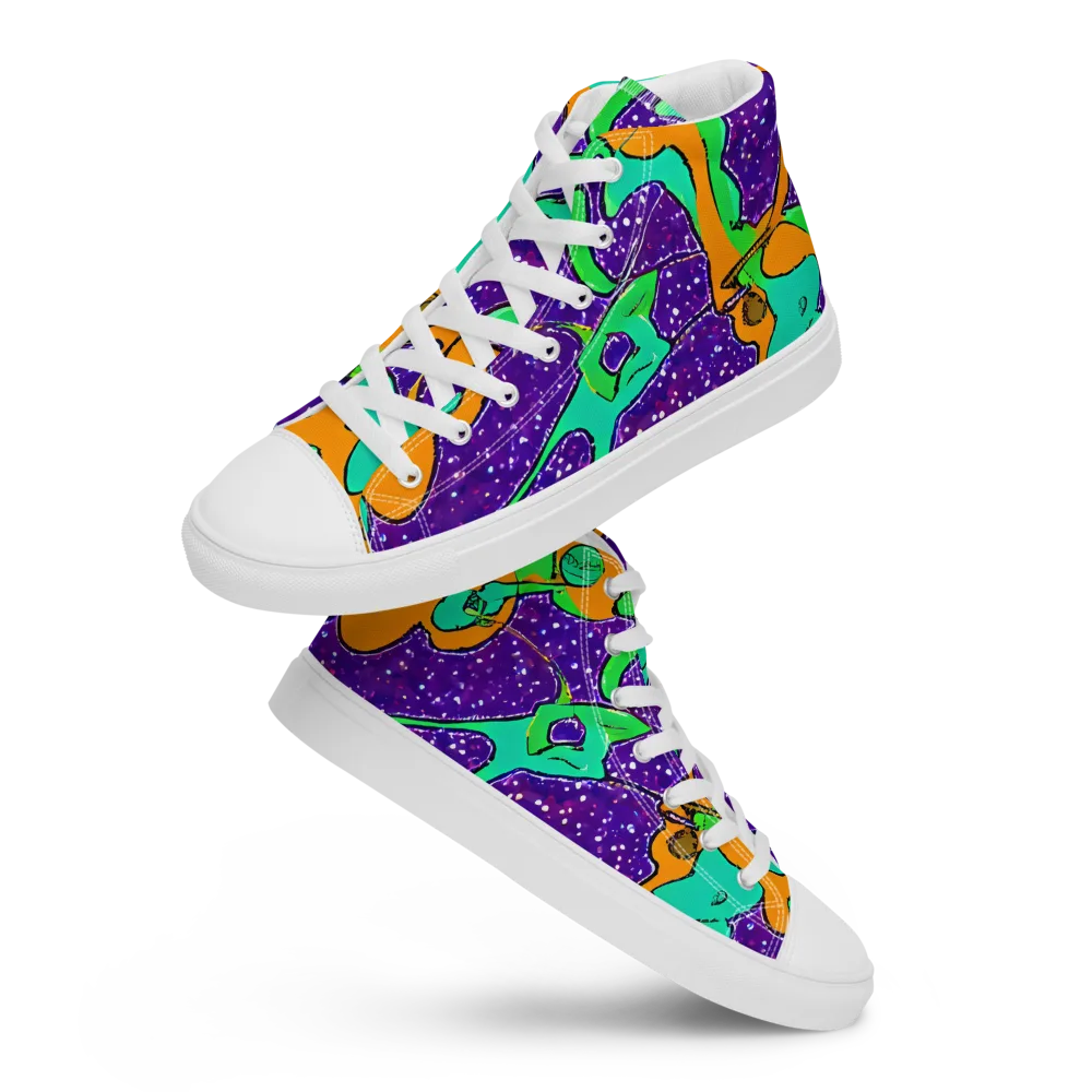 Orchid Aftershock on Women's High Top Canvas Shoes — Front