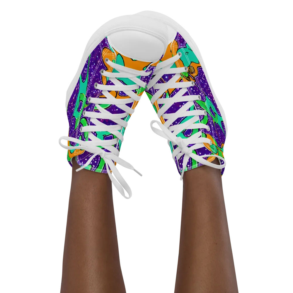 Orchid Aftershock on Women's High Top Canvas Shoes — Front