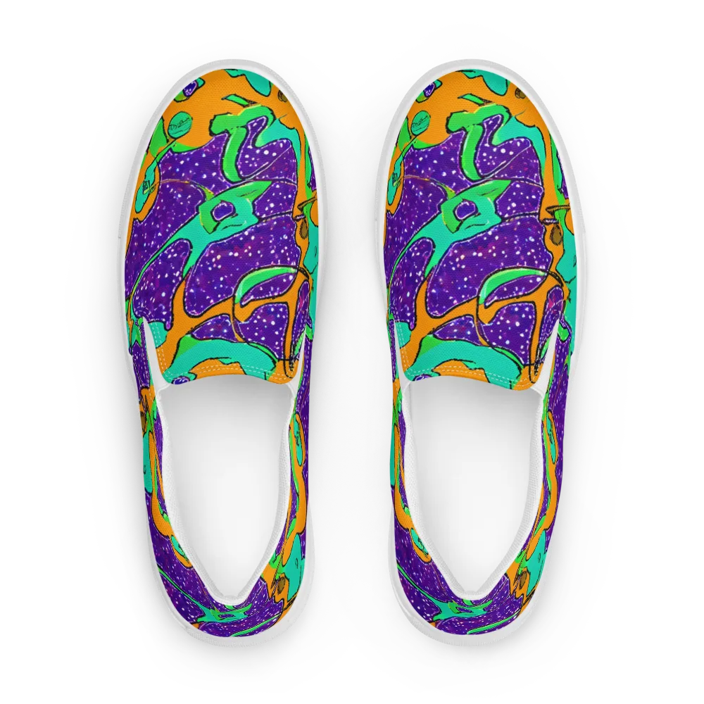 Orchid Aftershock on Men's Slip-On Canvas Shoes — Front
