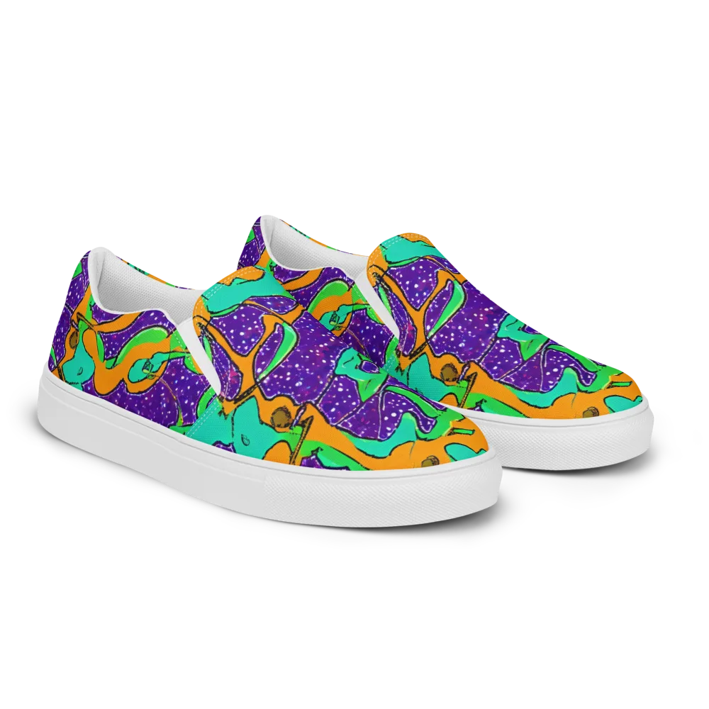 Orchid Aftershock on Men's Slip-On Canvas Shoes — Right Front
