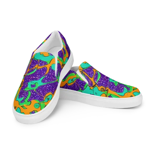 Orchid Aftershock on a Men's Slip-On Canvas Shoes