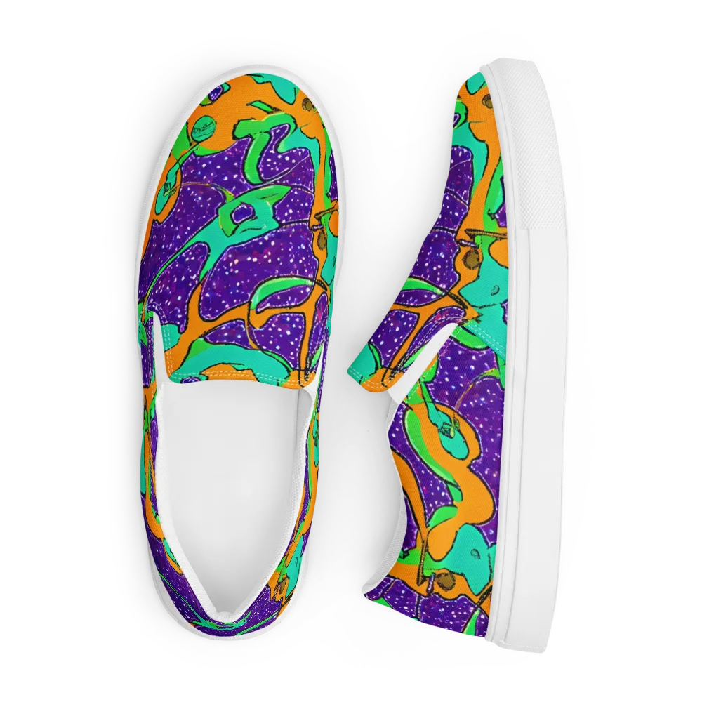 Orchid Aftershock on Men's Slip-On Canvas Shoes — Front