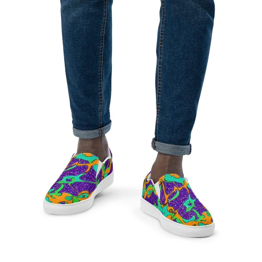 Orchid Aftershock on Men's Slip-On Canvas Shoes — Front