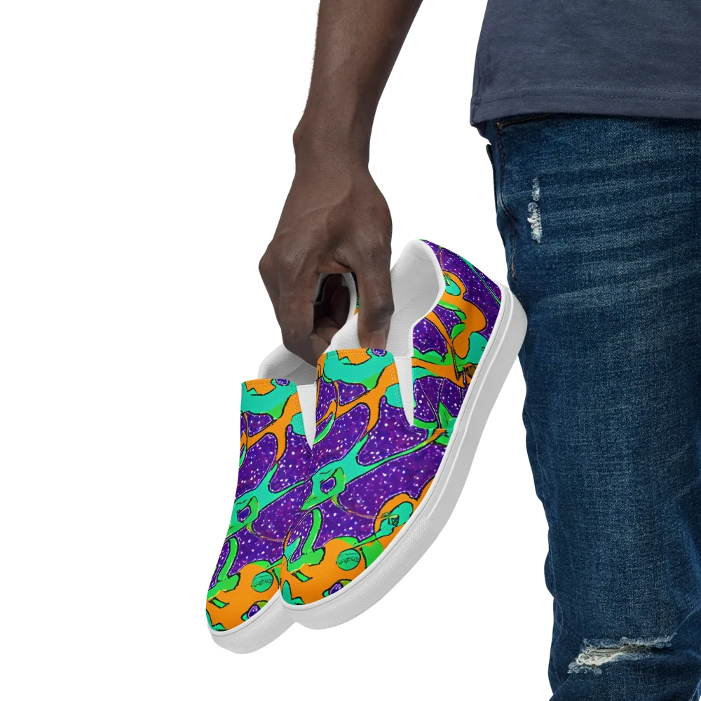 Orchid Aftershock on Men's Slip-On Canvas Shoes — Left Front