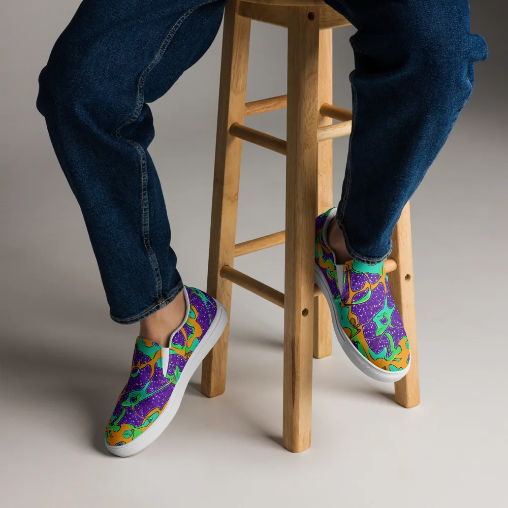 Orchid Aftershock on Men's Slip-On Canvas Shoes — Front