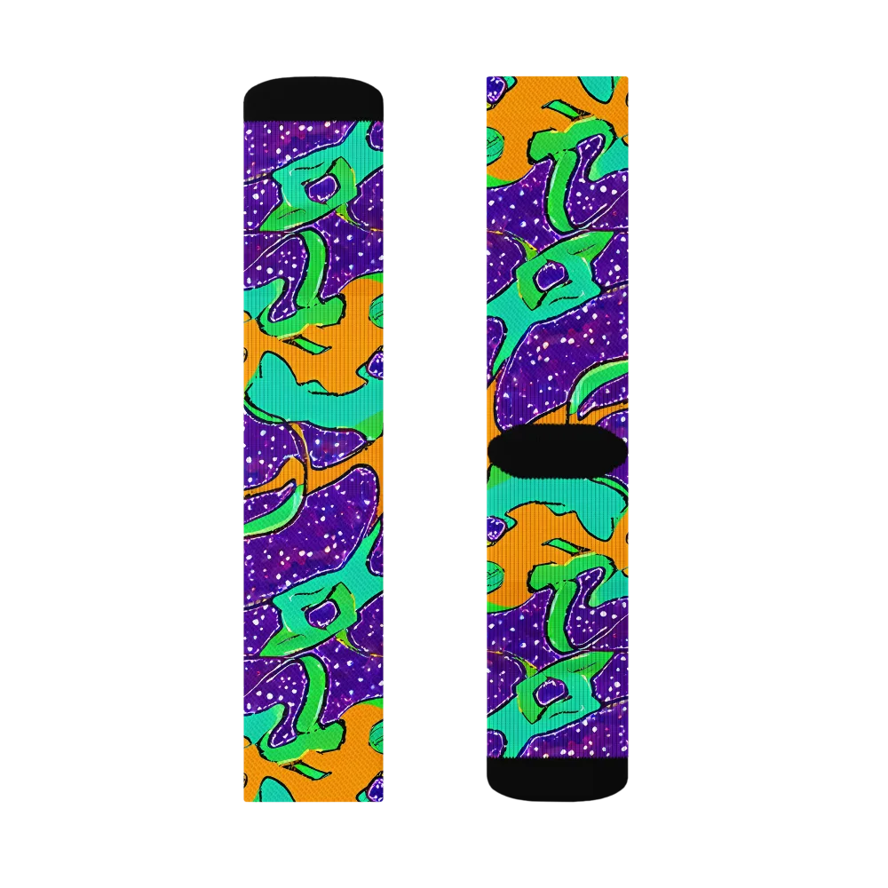 Orchid Aftershock on Socks — Left Sock