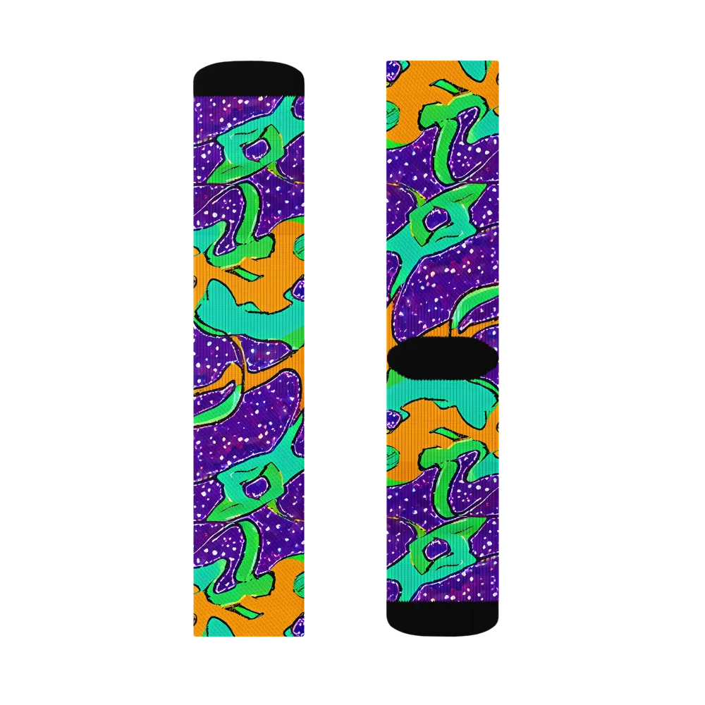 Orchid Aftershock on Socks — Right Sock