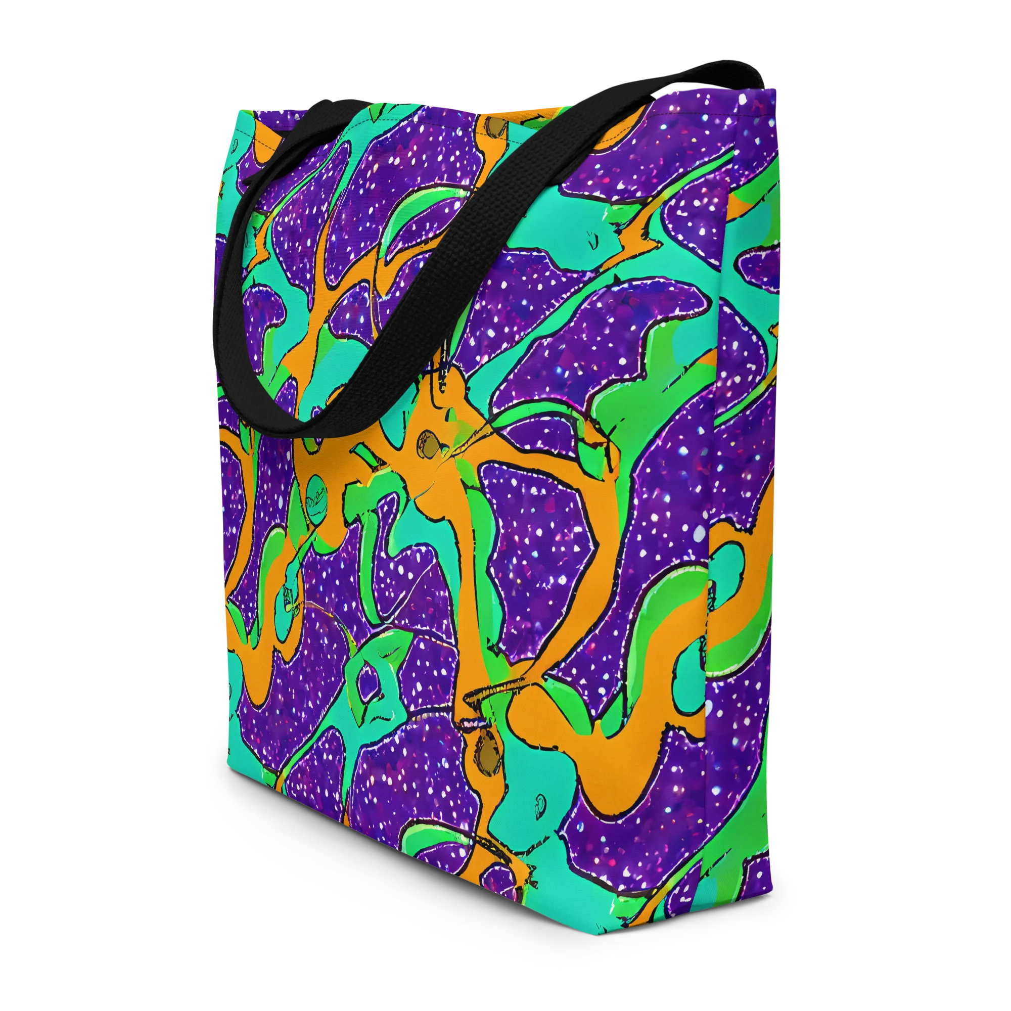 Orchid Aftershock on Large Tote Bag W/ Pocket — Front