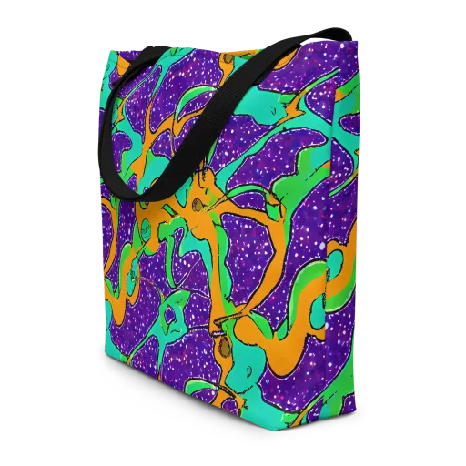 Orchid Aftershock on a Large Tote Bag W/ Pocket