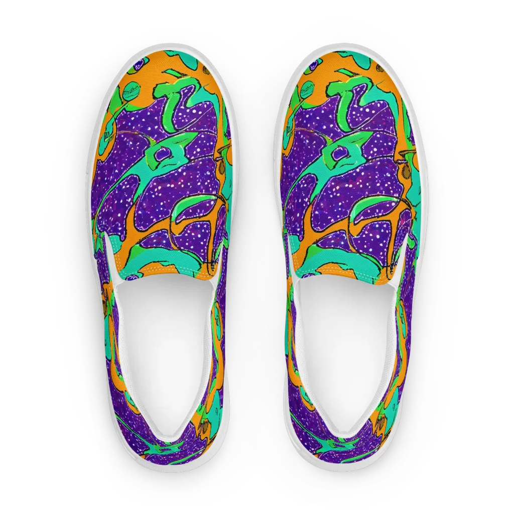 Orchid Aftershock on Women's Slip-On Canvas Shoes — Front