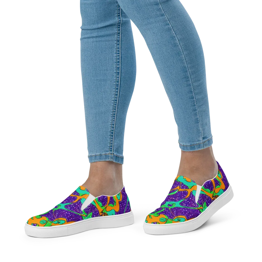 Orchid Aftershock on Women's Slip-On Canvas Shoes — Front