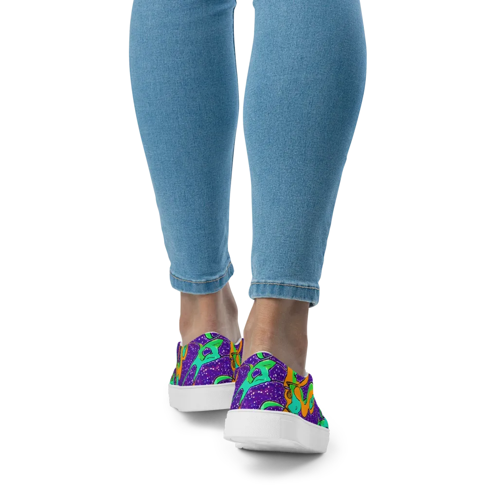 Orchid Aftershock on Women's Slip-On Canvas Shoes — Back