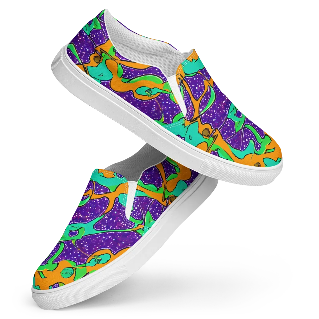 Orchid Aftershock on Women's Slip-On Canvas Shoes — Front