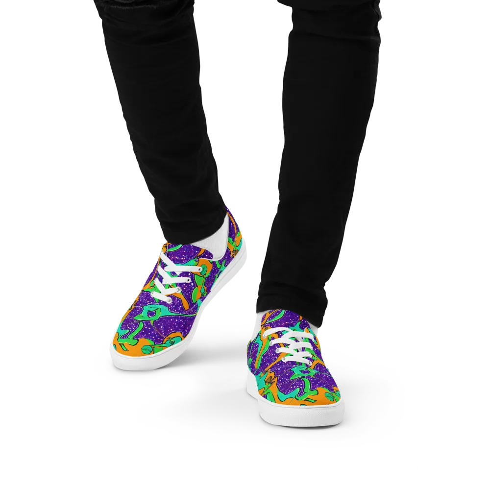 Orchid Aftershock on Men's Lace-Up Canvas Shoes — Front