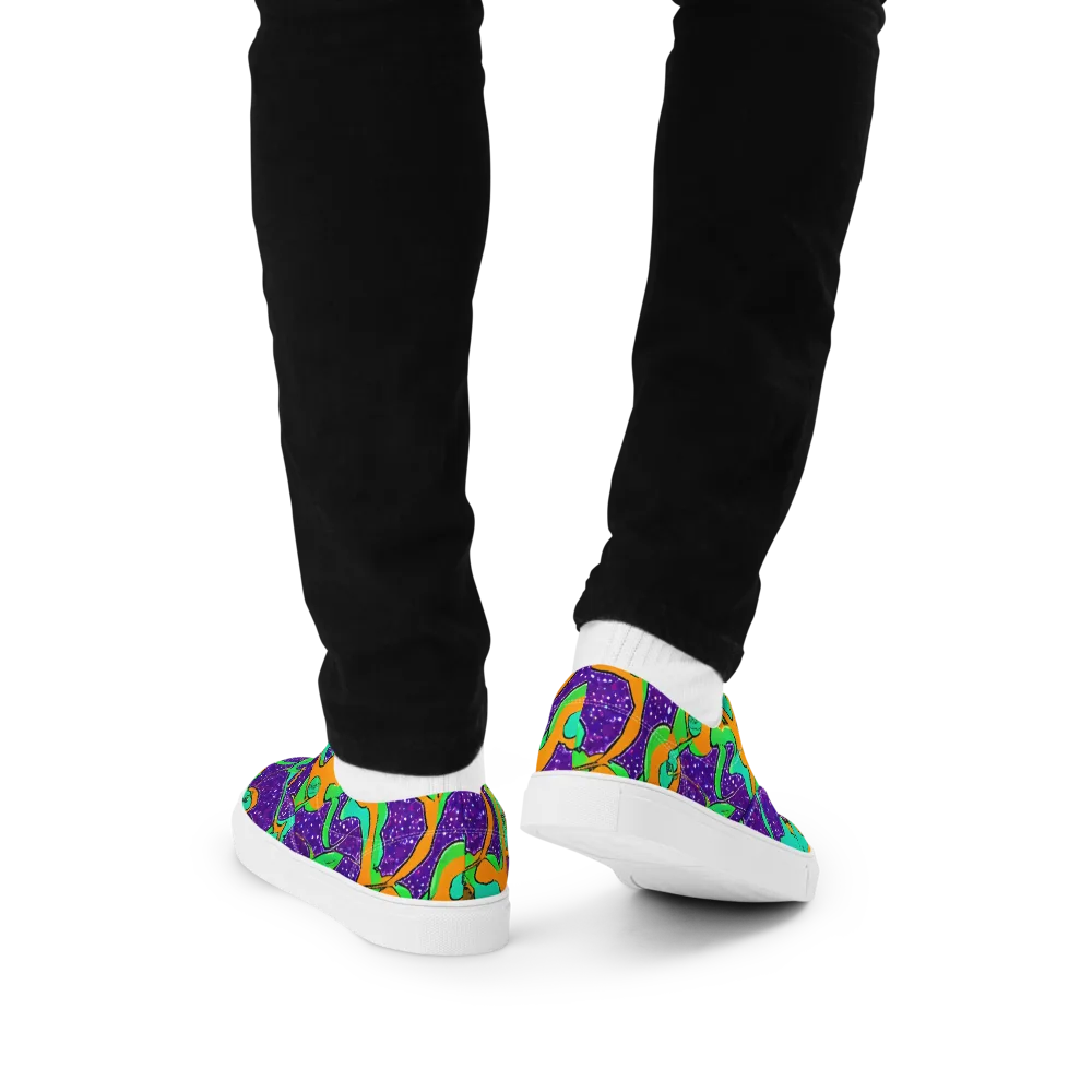 Orchid Aftershock on Men's Lace-Up Canvas Shoes — Back