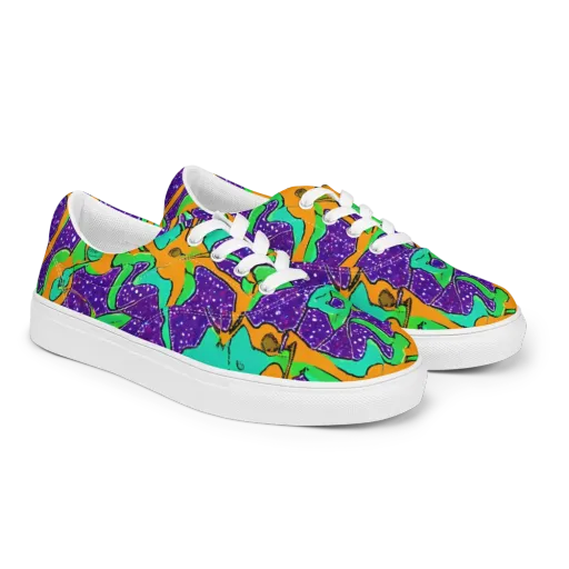 Orchid Aftershock on a Men's Lace-Up Canvas Shoes