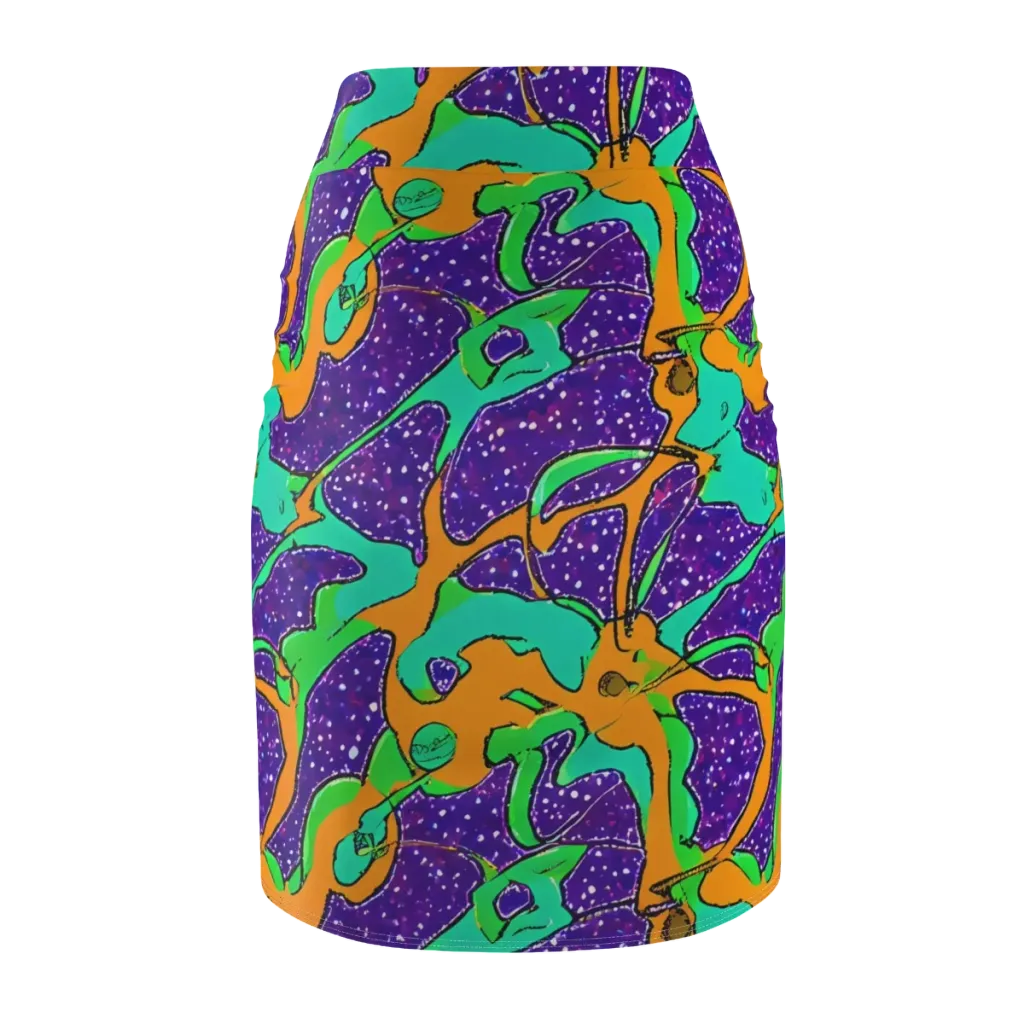 Orchid Aftershock on Pencil Skirt — Back
