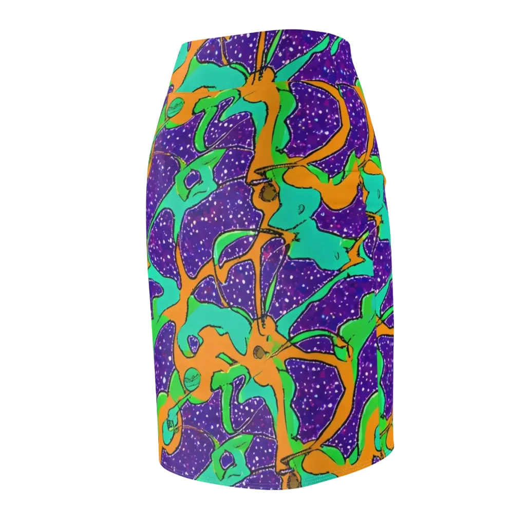 Orchid Aftershock on Pencil Skirt — Back Side