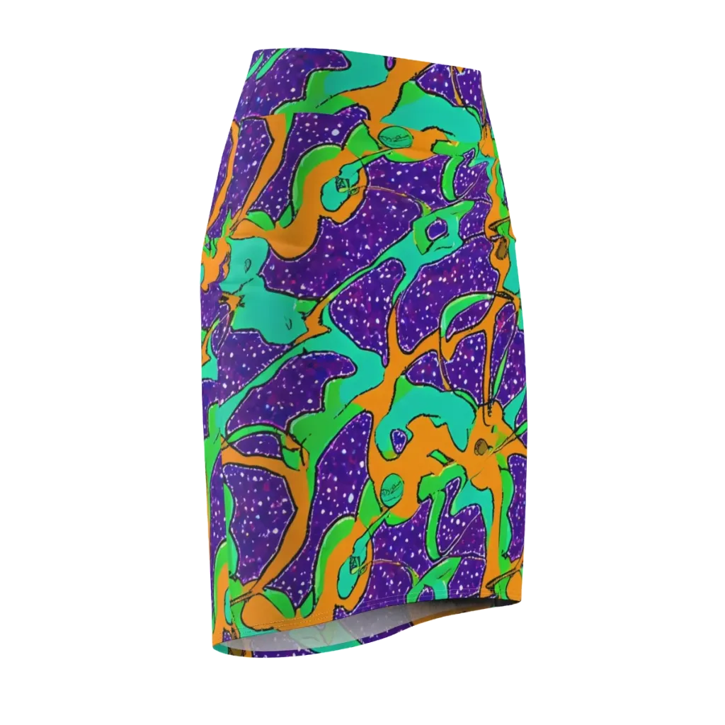 Orchid Aftershock on Pencil Skirt — Front Side