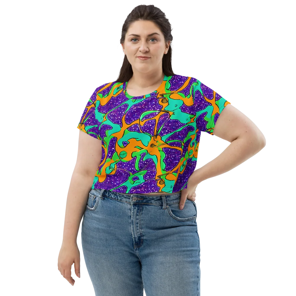 Orchid Aftershock on Crop Tee — Front