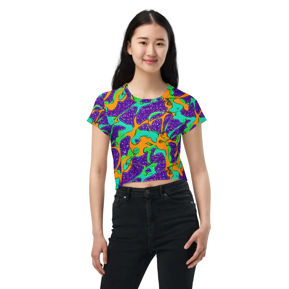Orchid Aftershock on Crop Tee — Front