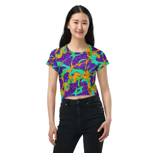 Orchid Aftershock on a Crop Tee