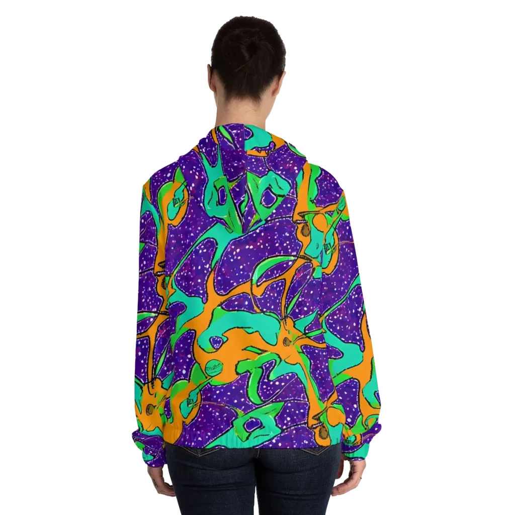 Orchid Aftershock on Women's Full-Zip Hoodie — Back On Person
