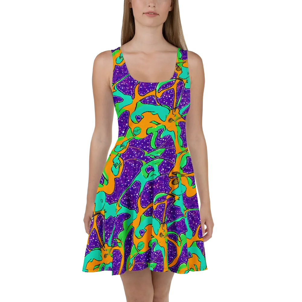 Orchid Aftershock on Skater Dress — Front