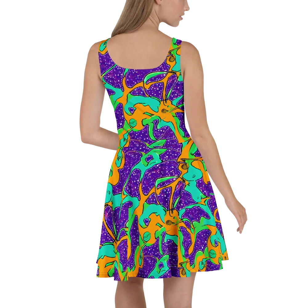 Orchid Aftershock on Skater Dress — Back