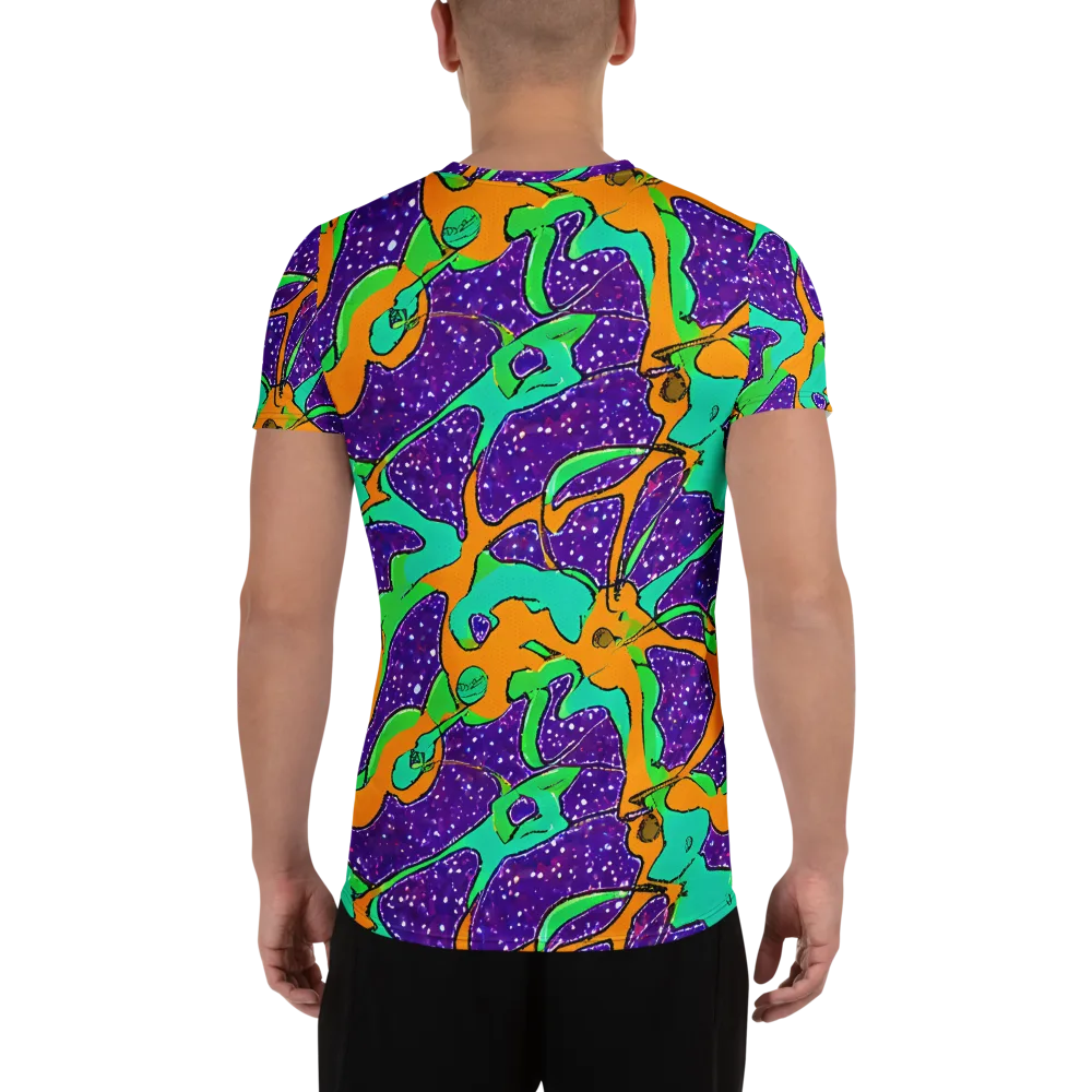 Orchid Aftershock on Men's Athletic T-Shirt — Back