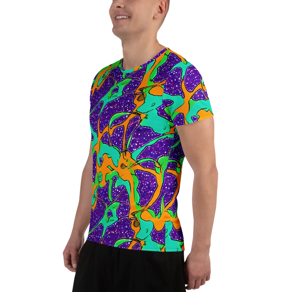 Orchid Aftershock on Men's Athletic T-Shirt — Left