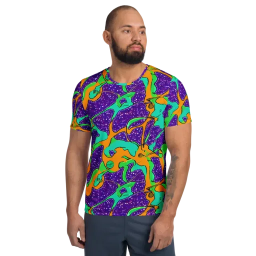 Orchid Aftershock on a Men's Athletic T-Shirt