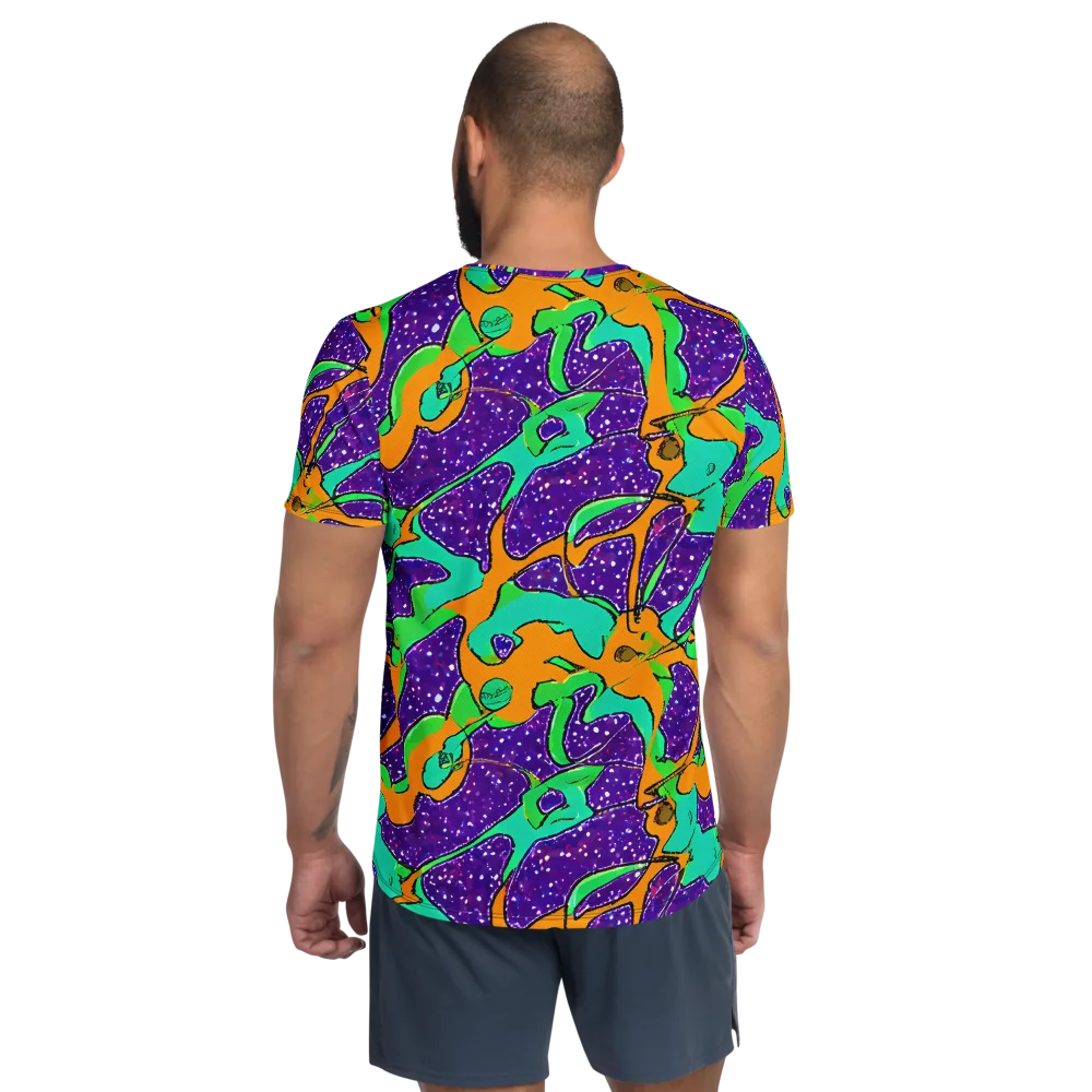Orchid Aftershock on Men's Athletic T-Shirt — Back