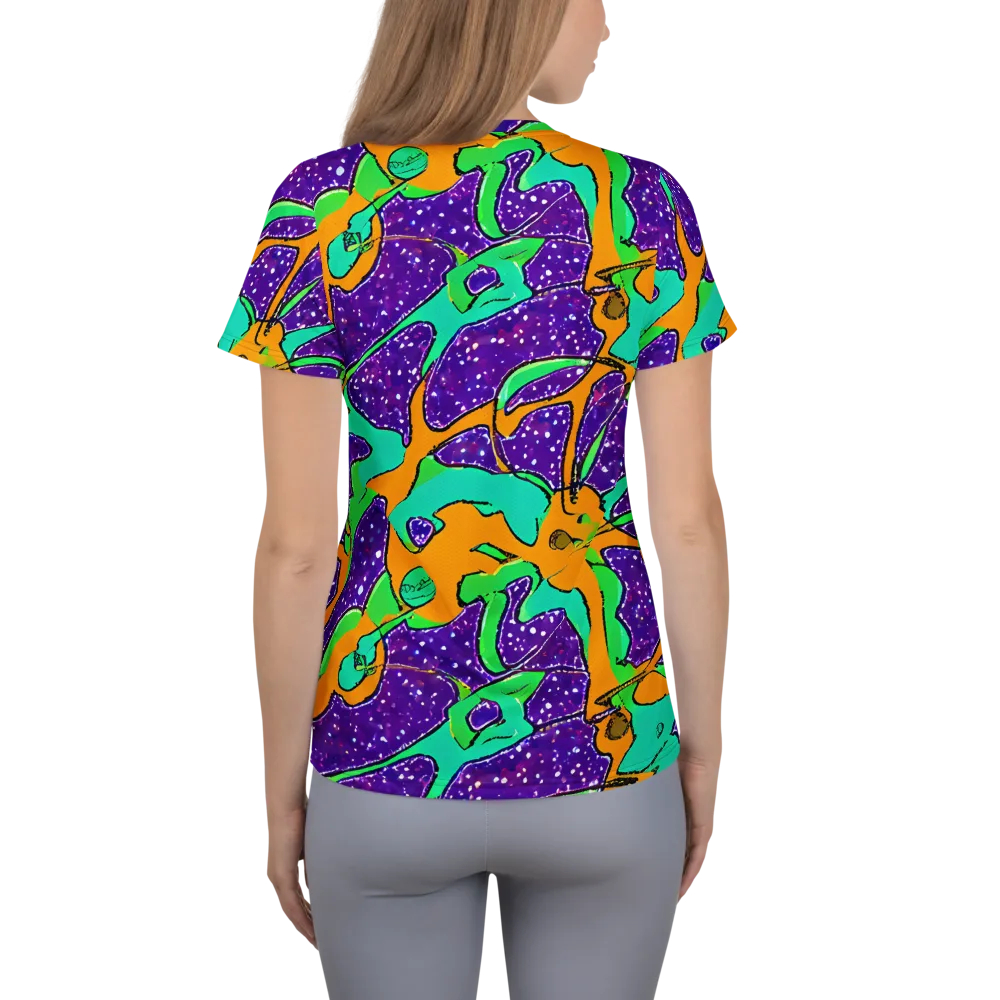 Orchid Aftershock on Women's Athletic T-Shirt — Back