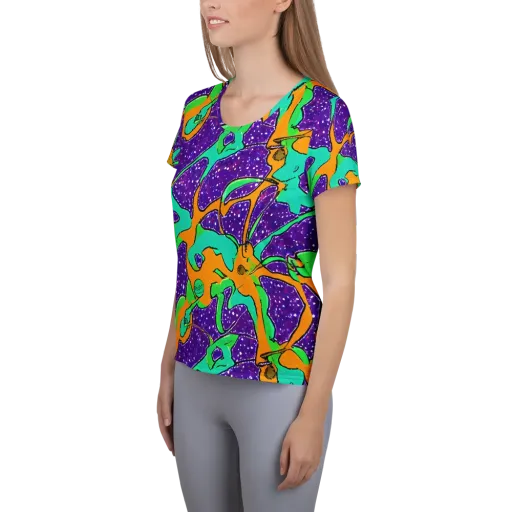 Orchid Aftershock on a Women's Athletic T-Shirt