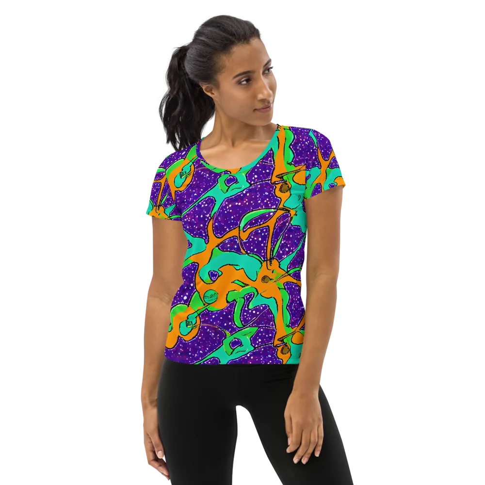 Orchid Aftershock on Women's Athletic T-Shirt — Front