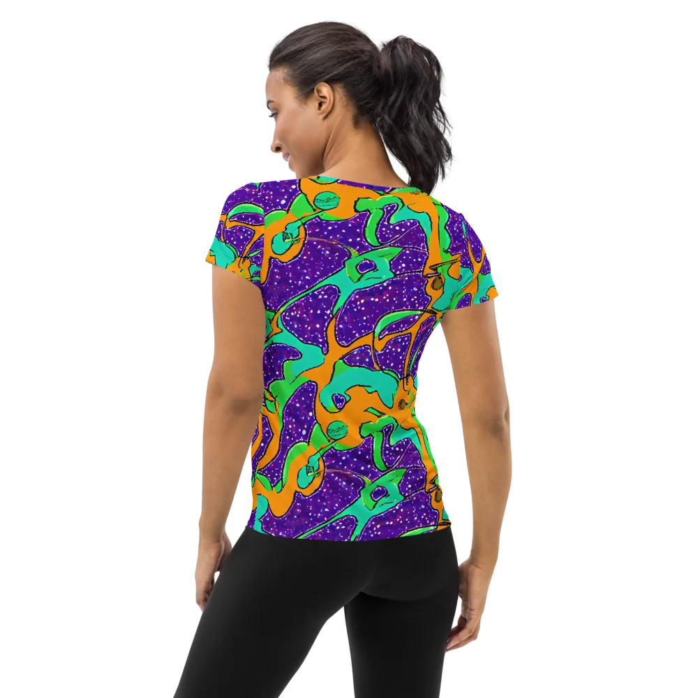 Orchid Aftershock on Women's Athletic T-Shirt — Back